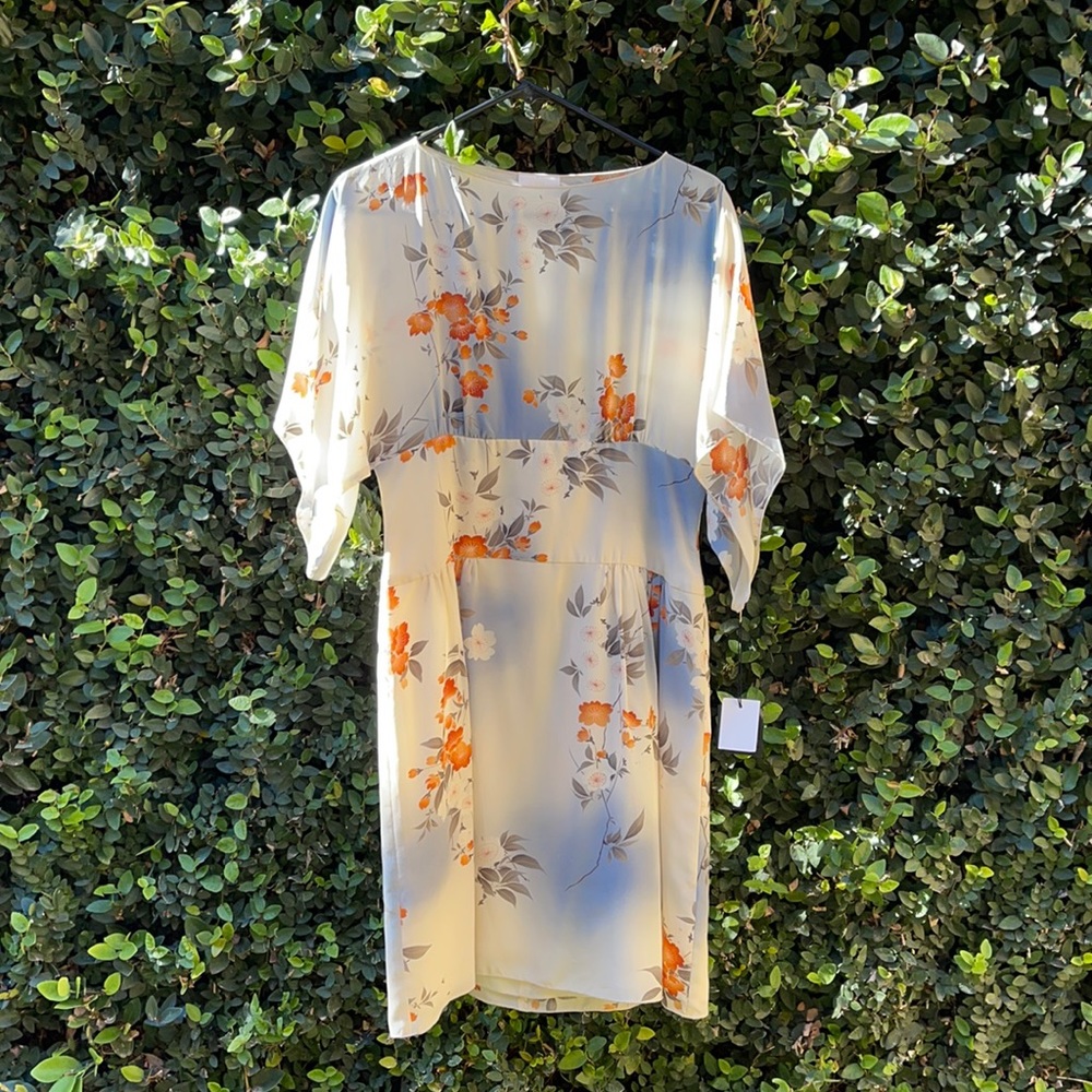 Anna Sui Jonquil Sky 100% Silk Kimono Dress size 8 Y2K era NWT